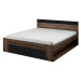 Dřevěná postel Tabe 180x200, bez roštu a matrace (dub, černá)
