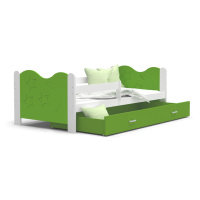 Expedo Dětská postel MICKEY P1 COLOR + matrace + rošt ZDARMA, 160x80, bílá/zelená