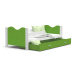 Expedo Dětská postel  MICKEY P1 COLOR + matrace + rošt ZDARMA, 160x80, bílá/zelená