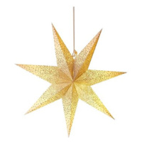 EMOS LED hvězda papírová závěsná se stříbrnými třpytkami ve středu, bílá, 60 cm, vnitřní
