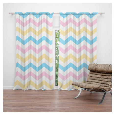 Závěs Tříbarevné klikyháky: 2ks 140x250cm