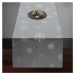 Vánoční ubrus - běhoun na stůl SNOWFLAKE světle šedá 40x160 cm Mybesthome