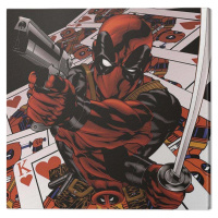 Obraz na plátně Deadpool - Cards, 2 cm - 40×40 cm