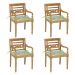 SHUMEE Židle zahradní BATAVIA s poduškami, teak 3073307 - 4ks v balení