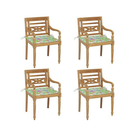 SHUMEE Židle zahradní BATAVIA s poduškami, teak 3073307 - 4ks v balení