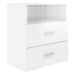 SHUMEE Noční stolek bílý s vysokým leskem 50 × 32 × 60 cm, 803284