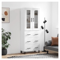 vidaXL Skříň highboard lesklá bílá 69,5 x 34 x 180 cm kompozitní dřevo