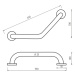 Nimco BM7035L-V-18 Nerezové lomené koupelnové madlo 530 x 25 mm