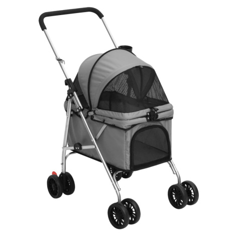 vidaXL Skládací kočárek pro psa šedý 76x50x100 cm oxfordská tkanina