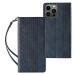 Magnet Strap knížkové kožené pouzdro na iPhone 12 Pro, modré