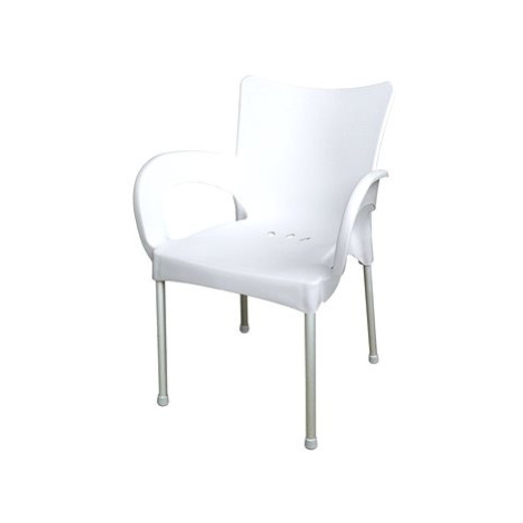 MEGAPLAST Židle zahradní SMART plast, AL nohy, bílá
