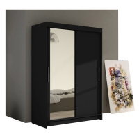 Šatní skříň KENDI VI, černý mat/zrcadlo