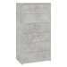 Příborník se 6 zásuvkami betonově šedý 50x34x96 cm dřevotříska