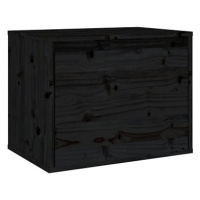 Shumee nástěnná černá 45×30×35 cm masivní borové dřevo, 813443