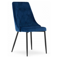 Modrá sametová jídelní židle IMOLA