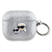 Karl Lagerfeld PU Embossed Karl and Choupette Heads Pouzdro pro AirPods 3 Silver