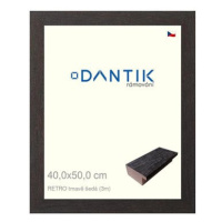 DANTIK rámeček 40 × 50, RETRO tmavě šedý plexi čiré