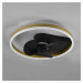 Reality Leuchten Stropní ventilátor Borgholm s LED, CCT, černá