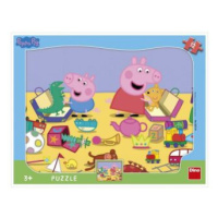 Puzzle Pepa Pig si hraje Tvary 12 dílků na podložce