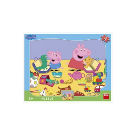Puzzle Pepa Pig si hraje Tvary 12 dílků na podložce Dino