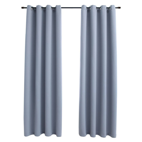 vidaXL Zatemňovací závěsy s kovovými kroužky 2 ks šedé 140 x 245 cm