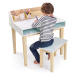 Dřevěný stůl se stoličkou Desk and Chair Tender Leaf Toys s úložným prostorem a 3 odkládací nádo