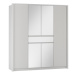 Šatní skříň Split 200 Barva korpusu: Bílá/zrcadlo, Rozměry: 200 cm