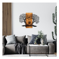 Nástěnná dekorace 76x58 cm stromy dřevo/kov
