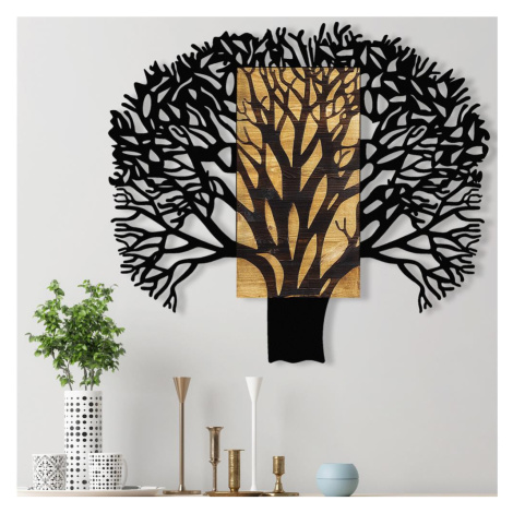 Nástěnná dekorace 93x86 cm strom dřevo/kov Donoci