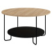 Kulatý konferenční stolek s deskou v dubovém dekoru v černo-přírodní barvě ø 80 cm Tonka – Marck