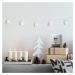 DecoKing Vánoční světelný řetěz CRALA s dřevěným domečkem bílý