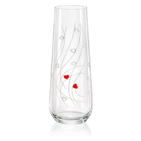 Crystalex sklenice na šampaňské Sparkly Love srdce 250 ml 2KS Crystalex-Bohemia Crystal