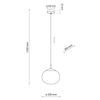 TK Lighting Závěsné svítidlo Vibe, opálové bílé sklo, Ø 20 cm