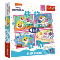 Puzzle: Baby Shark - Rodina 4v1 - puzzle z kategorie 15 - 60 dílků