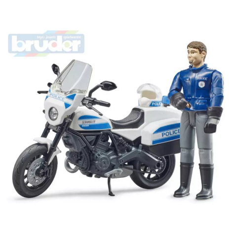 BRUDER 62731 Set motorka Ducati Scrambler s figurkou policie Brüder Mannesmann