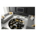 Dywany Łuszczów Kusový koberec Gloss 400B 86 3D geometric black/gold kruh - 150x150 (průměr) kru