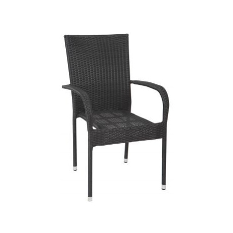 Ratanová jídelní židle HAITI, černá FOR LIVING
