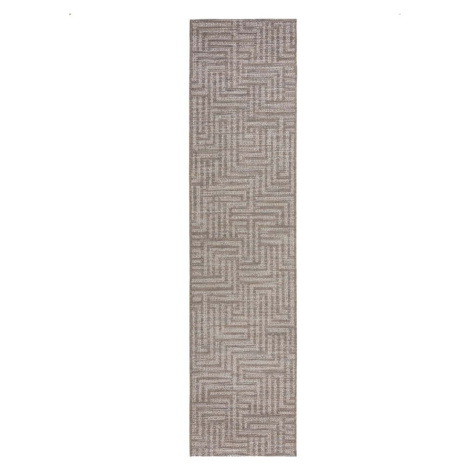 Šedo-béžový venkovní koberec běhoun 230x60 cm Salerno - Flair Rugs