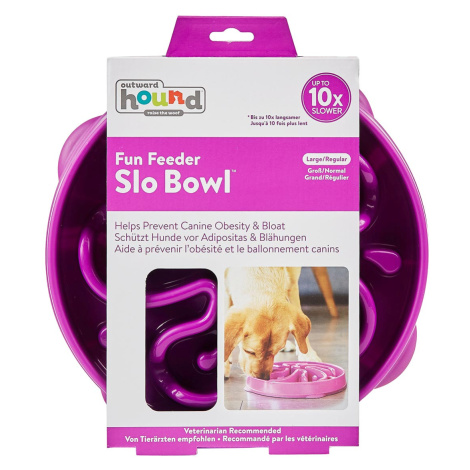 Fun Feeder Slo Bowl Anti Schling Flower Purple miska Large Outward Hound