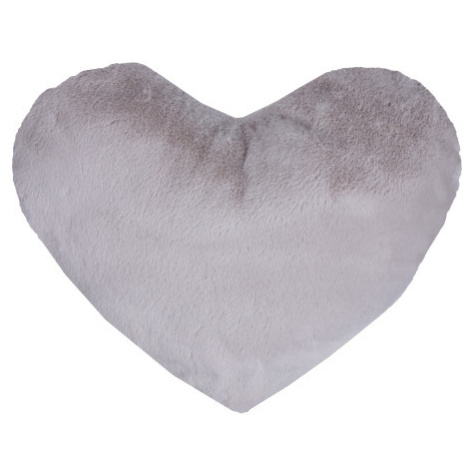 Dekorační polštář Srdce 30x40 cm, stříbrný, imitace králičí kožešiny Asko