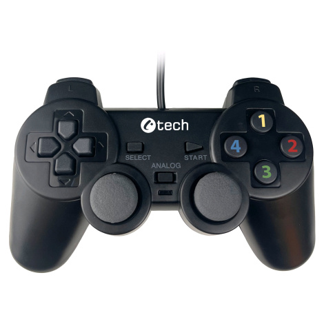 Gamepad C-TECH Callon pro PC/PS3, 2x analog, X-input, vibrační, 1,8m kabel, USB