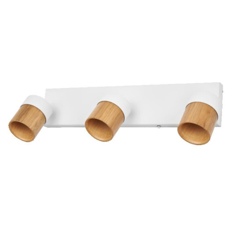 LEDVANCE stropní bodové svítidlo Half Wood Line 3xGU10 220-240 V bílé/dřevo nastavitelné
