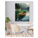 Obrazy na stěnu - Pramice na jezeře Rozměr: 40x50 cm, Rámování: vypnuté plátno na rám