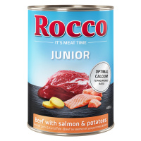 Rocco Junior 6 x 400 g za akční cenu - hovězí s lososem a bramborami