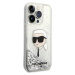 Karl Lagerfeld Liquid Glitter Karl Head kryt iPhone 15 Pro Max stříbrný