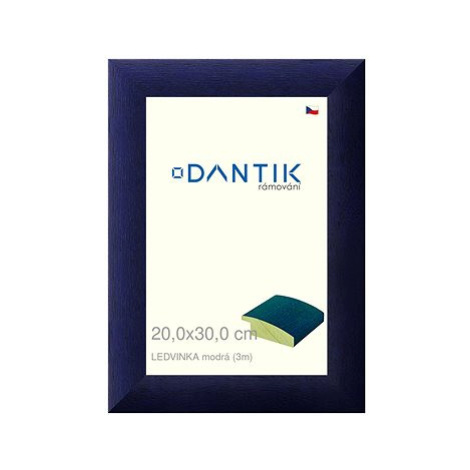 DANTIK rámeček 20 × 30, LEDVINKA modrý sklo čiré