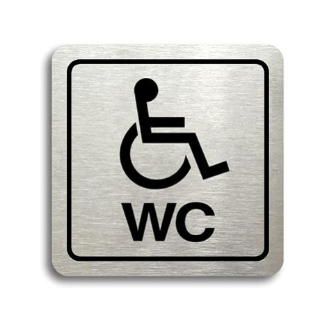 Accept Piktogram "WC invalidé" (80 × 80 mm) (stříbrná tabulka - černý tisk)