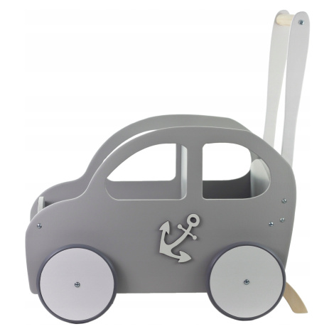 Tuptus Dřevěné auto pro kluky / chodítko šedá