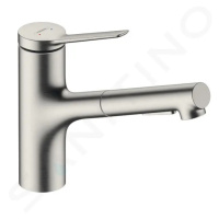 Hansgrohe 74803800 - Dřezová baterie 150, s výsuvnou sprškou, sBox lite, vzhled nerezu