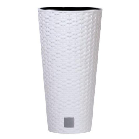 Květináč Prosperplast Rato Tubus s vkladem bílý 25 cm